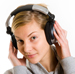 Woman Listening with Headphones