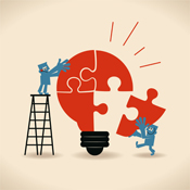 Idea Puzzle Builders Illustration