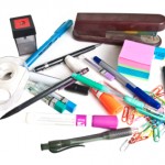 Misc. Office Supplies, Isolated on White Background