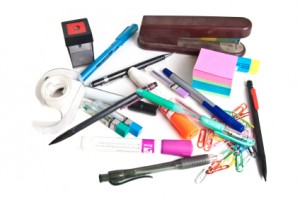 Misc. Office Supplies, Isolated on White Background