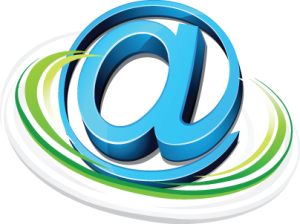 Email @ Symbol All Swirly in Blue and Green