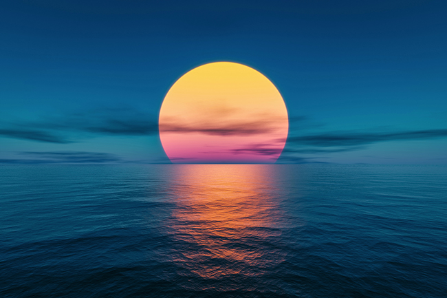 Photo of great sunset over the ocean